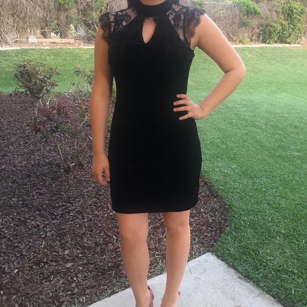 WHBM Black Velvet Dress